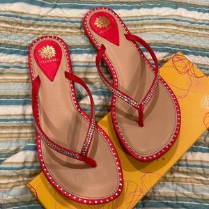 Yellow Box pink flip flops